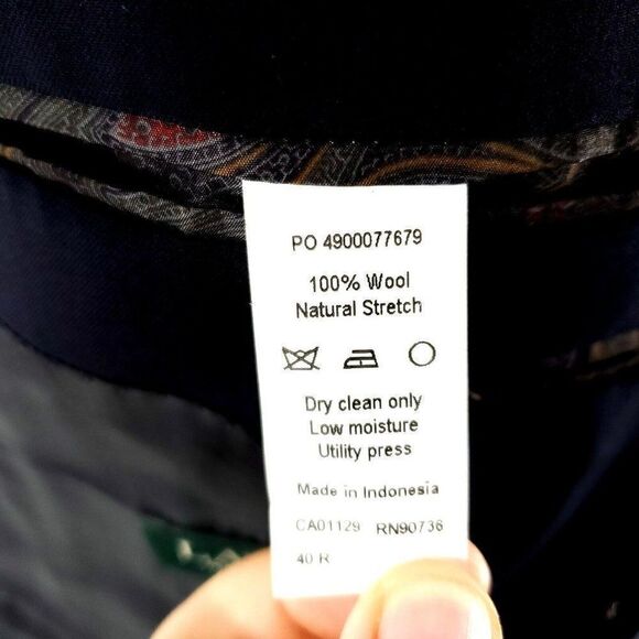 Lauren Ralph Lauren Wool Natural Stretch 2 Button Blazer 40R Blue - Picture 8 of 10